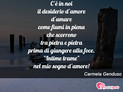 Immagine con poesia amore di Carmela Genduso - Quante rinunce conosce l'anima. Un vento d...