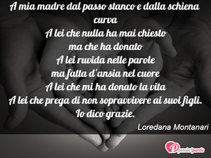 Immagine con frase di Loredana Montanari - Ai suoi sogni infranti Alle schegge di...