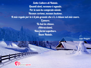 Buon Natale - Immagine con frase di Ada Roggio - Sotto l'albero di Natale. Quanti doni, nessuno...