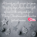 Picture with quote christmas wishes - A time of joy a prayer for peace The gift of...