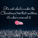 Picture with quote christmas wishes by Charlie Brown - It's not what's under the Christmas tree that...