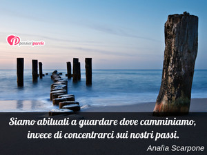 Immagine con frase di Analìa Scarpone - Siamo abituati a guardare dove camminiamo...