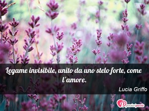 Pensieri sparsi - Immagine con frase di Lucia Griffo - Legame invisibile, unito da uno stelo forte...