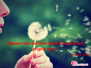 Immagine con frase di Maria Viola - Ognuno vede nell'altro quello che porta nel...