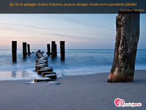Immagine con frase di Giancarlo Iandolo - Lui, lei, la spiaggia, il mare d inverno, un...