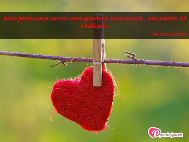 Immagine con augurio ti amo di Giancarlo Iandolo - Senza parole, senza carezze, senza guardarsi...