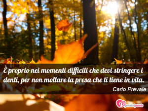 Immagine con frase di Carlo Prevale -  proprio nei momenti difficili che devi...
