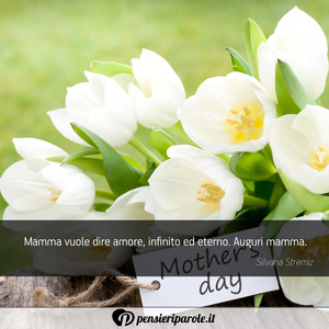 Immagine con frase di Silvana Stremiz - Mamma vuole dire amore, infinito ed eterno...