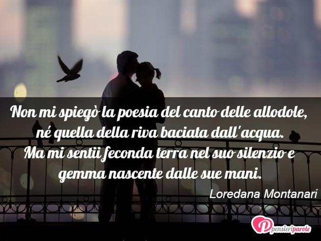 Immagine con frase amore di Loredana Montanari - Non mi spieg la poesia del canto delle...