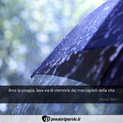 Immagine con frase personaggi famosi di Woody Allen - Amo la pioggia, lava via le memorie dai...