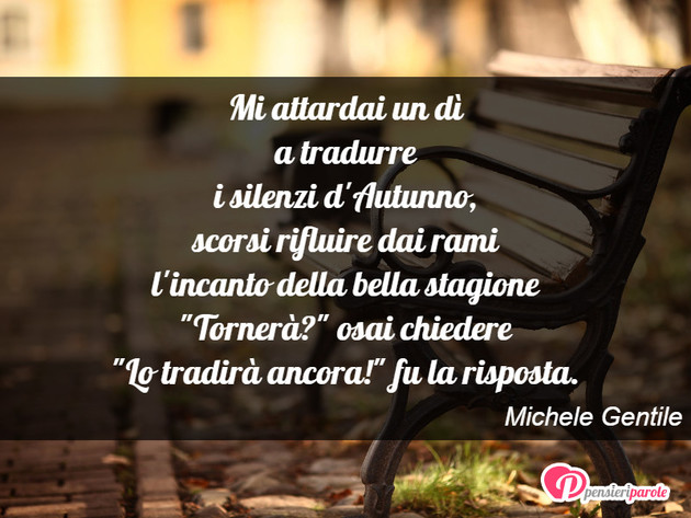 Immagine Con Poesia Poesie Personali Di Michele Gentile Mi Attardai Un Di A Tradurre I Silenzi