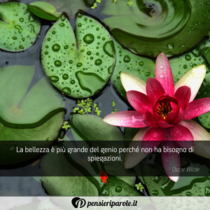 Immagine con frase di Oscar Wilde - La bellezza  pi grande del genio perch non...
