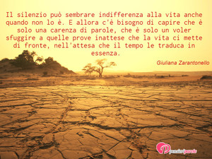 Immagine con frase di Giuliana Zarantonello - Il silenzio pu sembrare indifferenza alla...