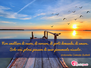 Immagine con frase di Antonella Celeste Buttelli - Non smettere di osare, di cercare, di porti...