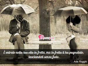 Falsit - Immagine con frase di Ada Roggio -  entrato nella tua vita in fretta, ma in...