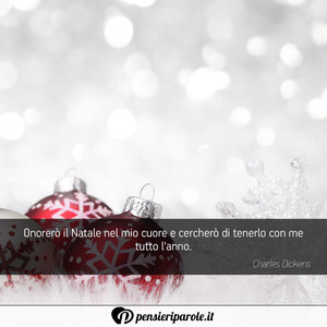 Immagine con frase di Charles Dickens - Onorer il Natale nel mio cuore e cercher di...