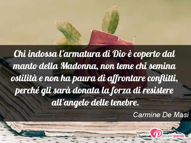 Immagine Con Frase Religione Di Carmine De Masi Chi Indossa L Armatura Di Dio E Coperto