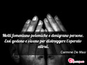 Immagine con frase comportamento di Carmine De Masi - Molti fomentano polemiche e denigrano persone...