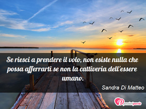 Immagine con frase di Sandra Di Matteo - Se riesci a prendere il volo, non esiste nulla...