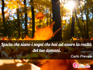 Immagine con frase di Carlo Prevale - Lascia che siano i sogni che hai ad essere la...