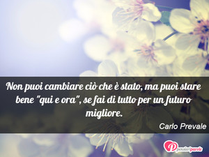 Immagine con frase di Carlo Prevale - Non puoi cambiare ci che  stato, ma puoi...
