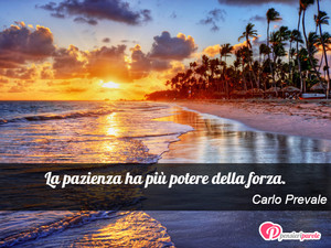 Immagine con frase di Carlo Prevale - La pazienza ha pi potere della forza.