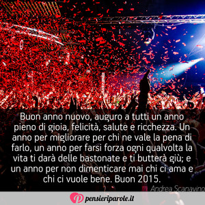 Immagine con frase di Andrea Scanavino - Buon anno nuovo, auguro a tutti un anno pieno...