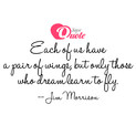 Picture with quote dream by Jim Morrison (James Douglas Morrison) - Every one of us has a pair of wings, but only...