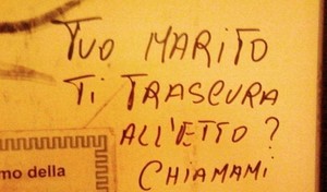 Immagine con frase di Anonimo - Tuo marito ti trascura all'etto? Chiamami.