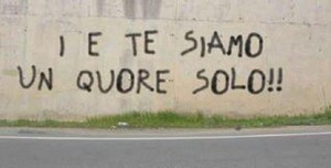 Immagine con frase di Anonimo - I e te siamo un quore solo.