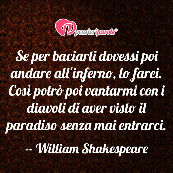 Immagine con frase amore di William Shakespeare Se per