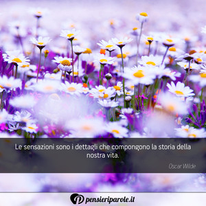 Immagine con frase di Oscar Wilde - Le sensazioni sono i dettagli che compongono...