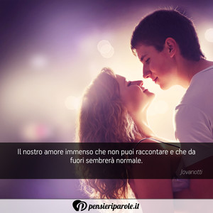 Immagine con frase di Jovanotti (Lorenzo Cherubini) - Il nostro amore immenso che non puoi...