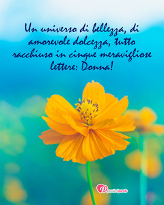 Immagine con frase di Anonimo - Un universo di bellezza, di amorevole dolcezza...