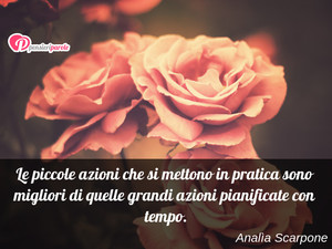 Immagine con frase di Anala Scarpone - Le piccole azioni che si mettono in pratica...