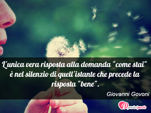 Immagine con frase di Giovanni Govoni - L'unica vera risposta alla domanda 