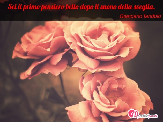 Immagine con augurio frasi tvb di Giancarlo Iandolo - Sei il primo pensiero bello dopo il suono...