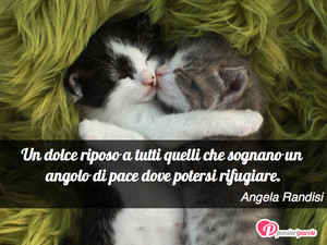 Immagine con frase di Angela Randisi - Un dolce riposo a tutti quelli che sognano un...