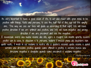 Immagine con frase di Soumaya Serena - It's very important to have a good vision of...