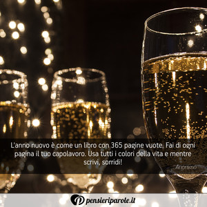 Immagine con frase di Anonimo - L'anno nuovo  come un libro con 365 pagine...