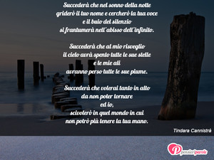 Immagine con frase di Tindara Cannistr - Succeder che nel sonno della notte grider il...