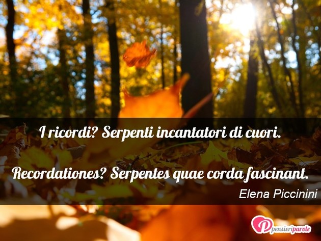 Immagine con frase anima di Elena Piccinini - I ricordi? Serpenti incantatori di cuori...